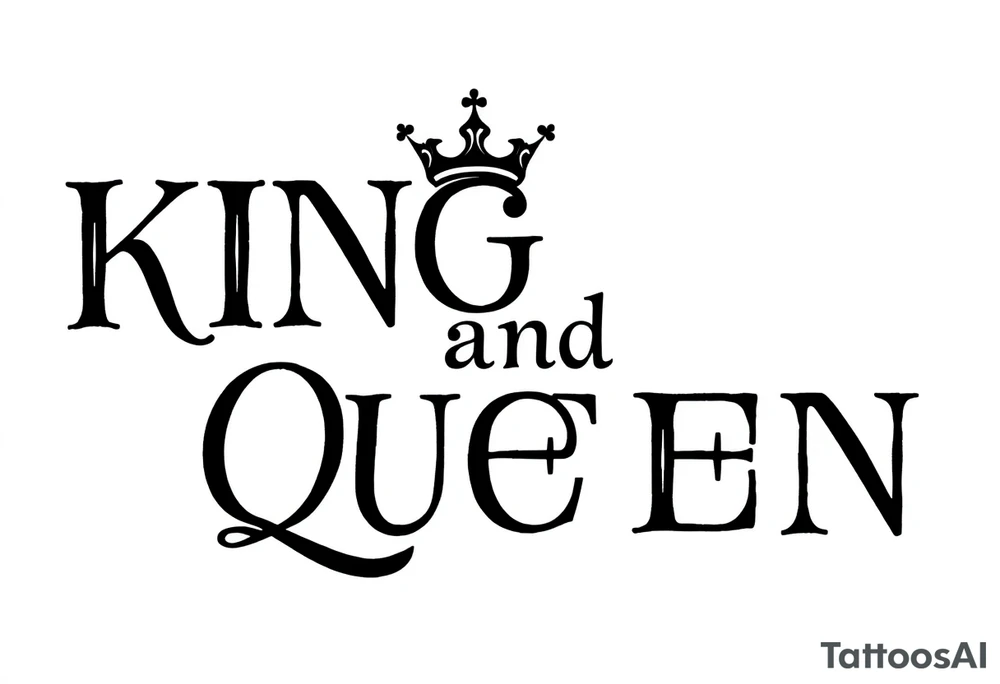King and Queen couple with crown tattoo idea