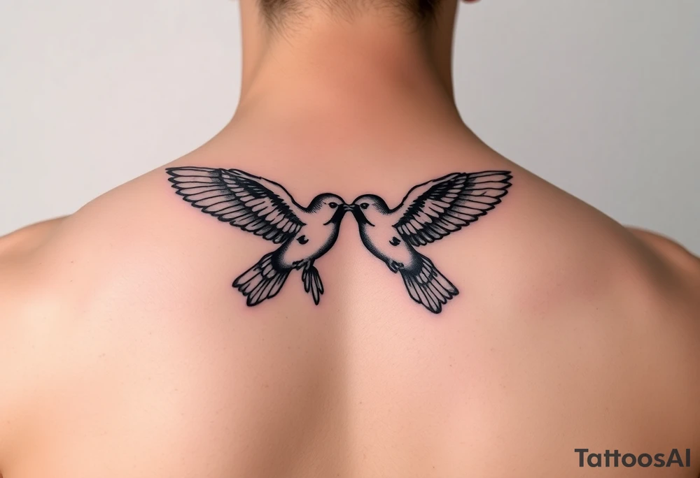 2 birds flying together tattoo idea