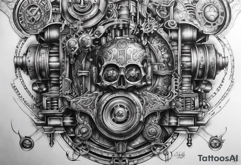 Brutal sleeve tattoo adeptus mechanicus tattoo idea