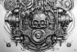 Brutal sleeve tattoo adeptus mechanicus tattoo idea