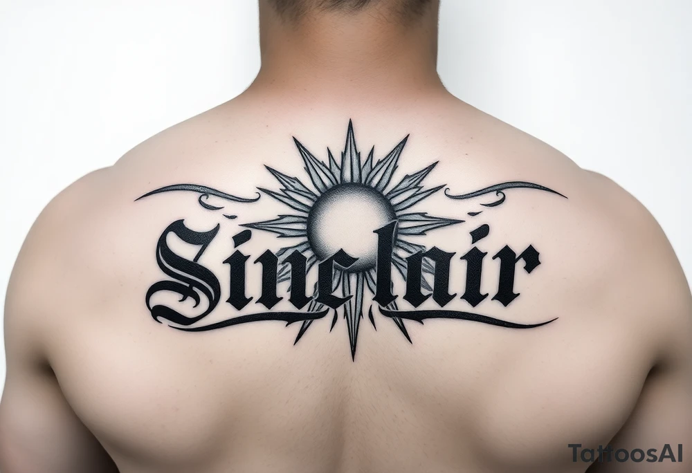 The word Sinclair and incorporate a sun at the beginning tattoo idea