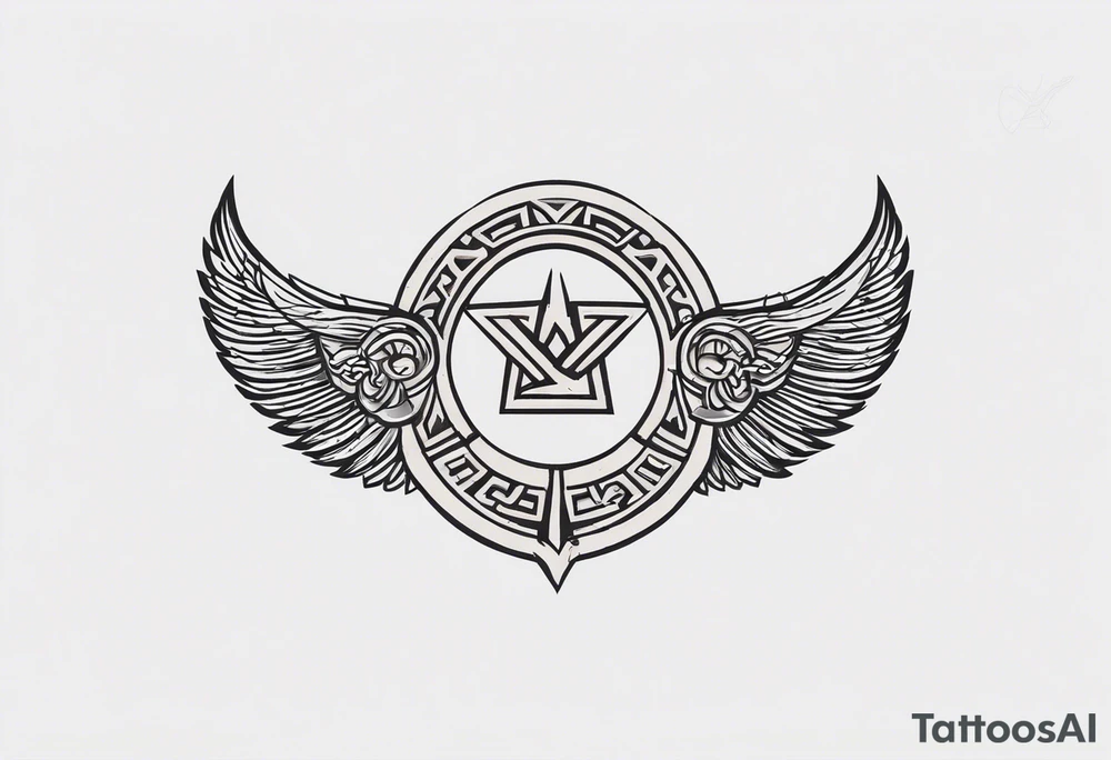 Ancient greek strength logo tattoo tattoo idea