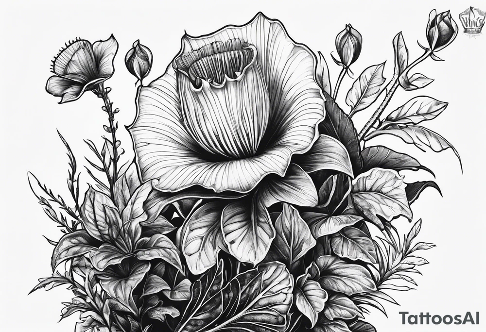 venus fly trap plant tattoo idea