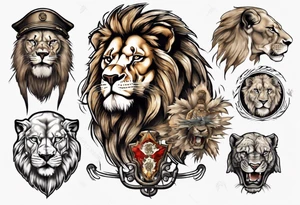 a soldier with a lion tattoo idea