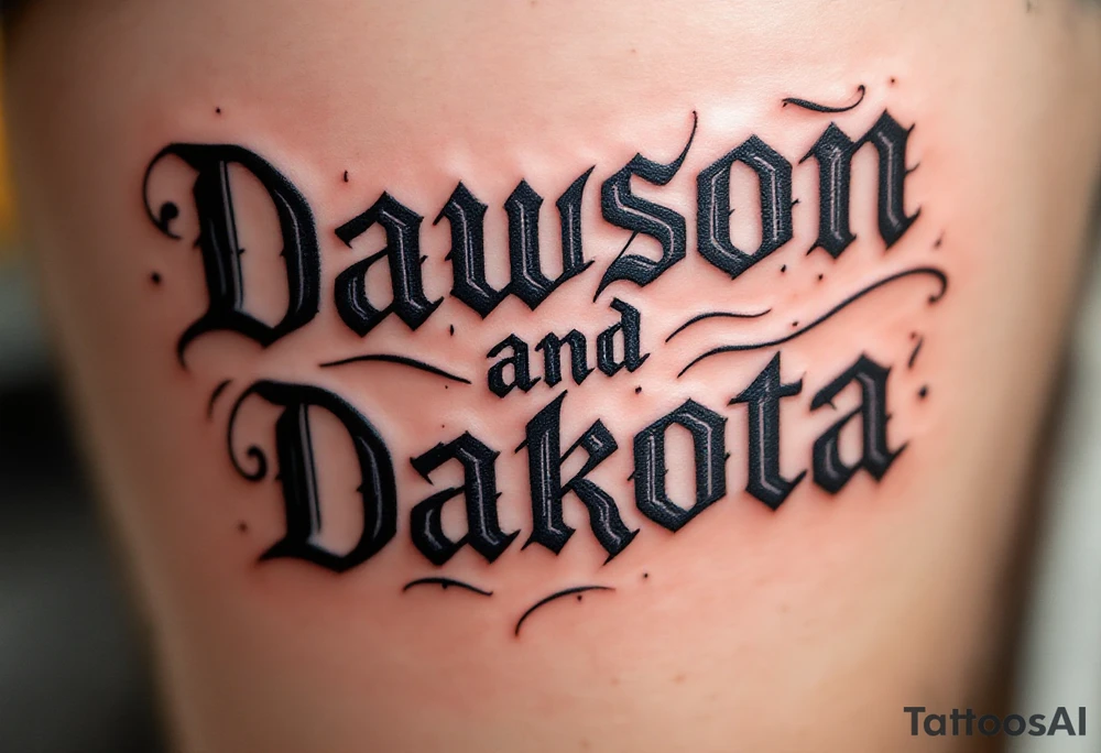 Dawson and Dakota names tattoo idea