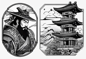 ronin and tower tattoo idea