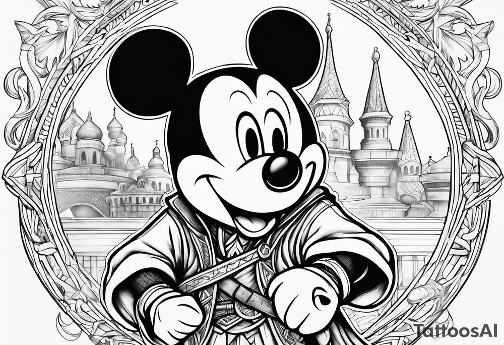 mickey mouse as assassins creed tattoo idea