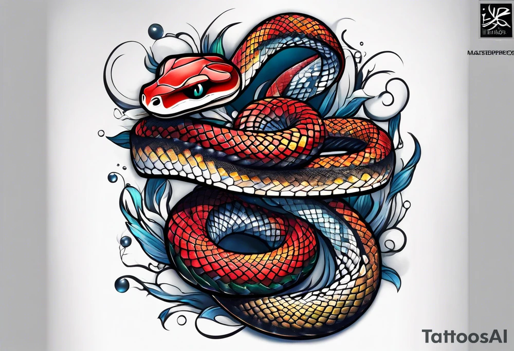 Half sleeve snake tattoo idea