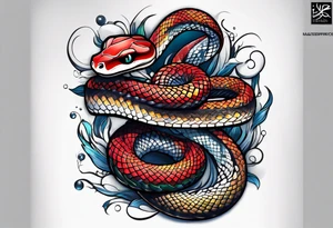 Half sleeve snake tattoo idea
