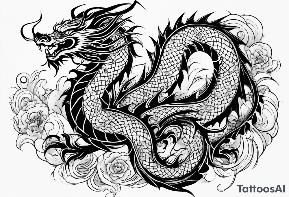 eastern dragon tatoo for woman tattoo idea