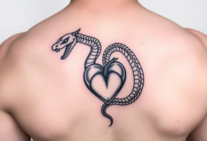 un piccola spirale a serpente con un cuore tattoo idea