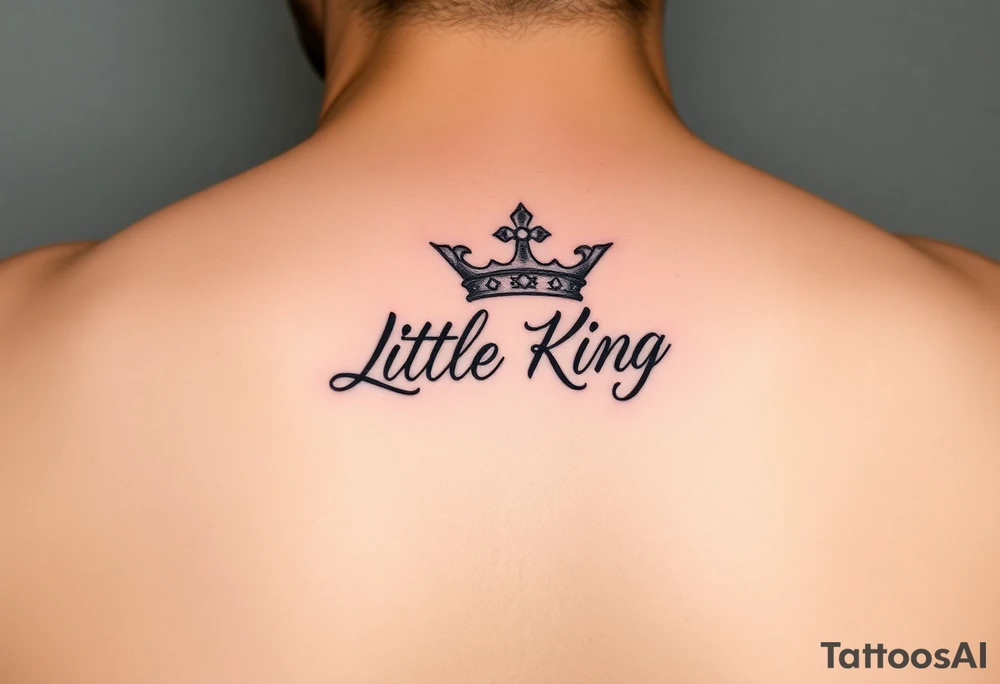 Little King written, crown, cursive tattoo idea