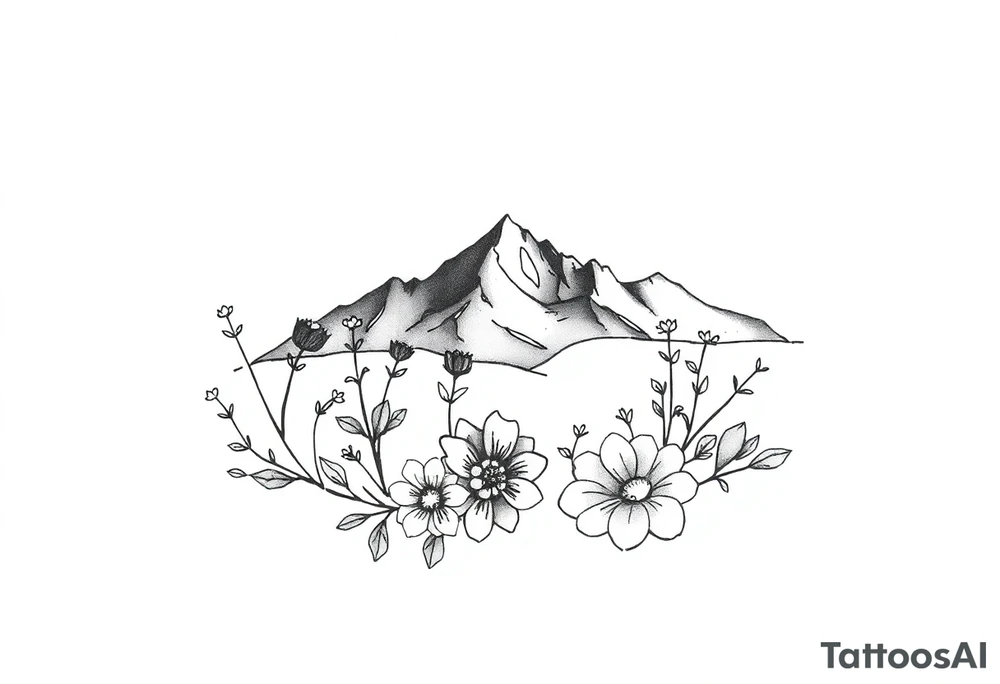 I already have a nature scene on my upper right arm and a mountain range on the inside of my bicep and want plant and flowers to fill in between them tattoo idea