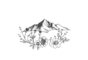 I already have a nature scene on my upper right arm and a mountain range on the inside of my bicep and want plant and flowers to fill in between them tattoo idea