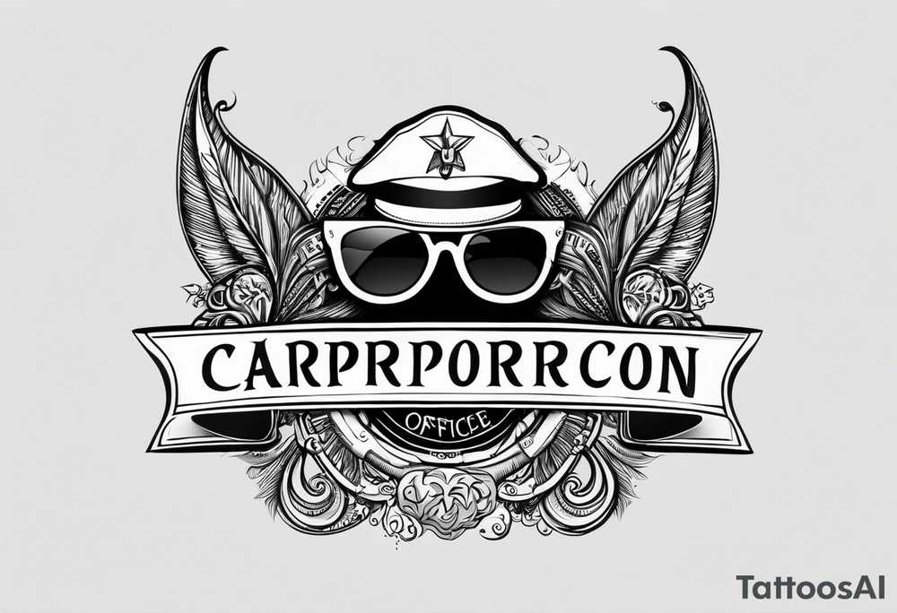 capricorn sunglasses Officer tattoo idea