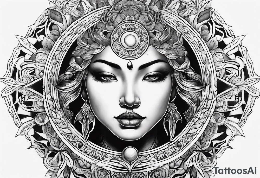 sacred moon tattoo idea