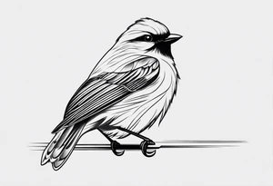 small bird minimal lines tattoo idea
