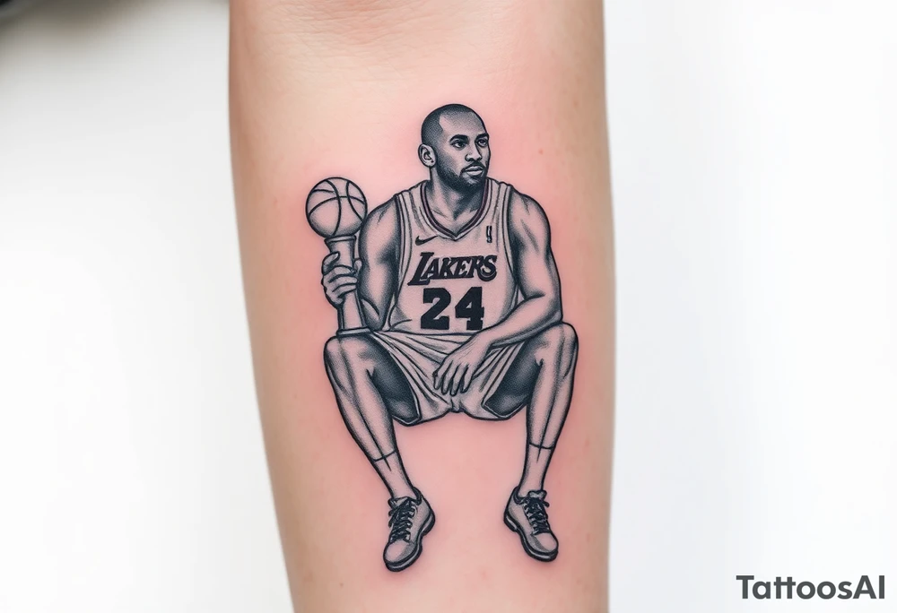 Kobe Bryant sitting with trophy tattoo idea