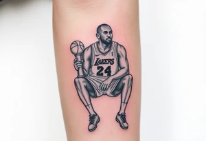 Kobe Bryant sitting with trophy tattoo idea