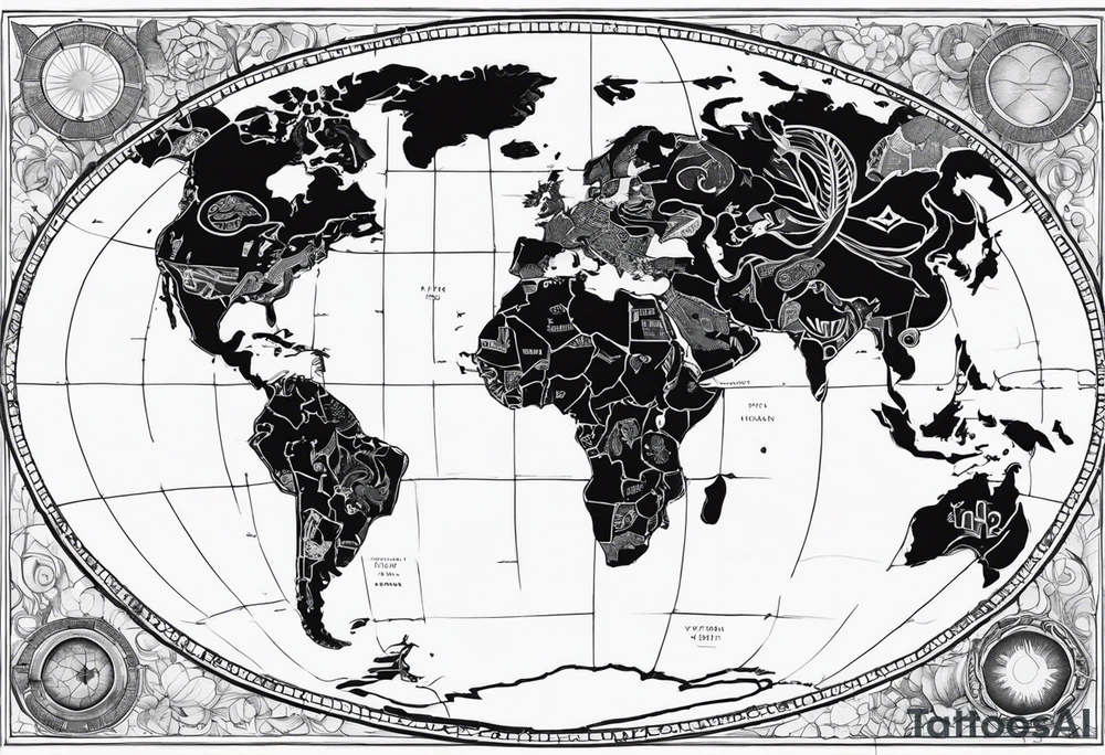 Mapa mundi no antebraco tattoo idea