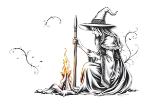 Witch burning at the stake tattoo idea