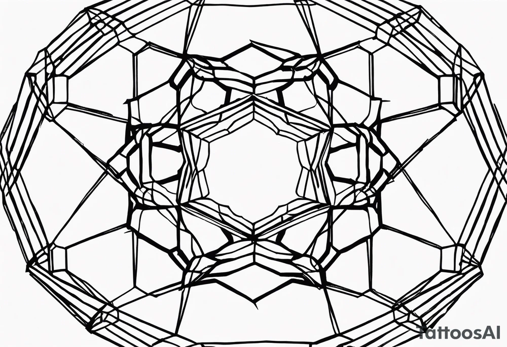 Draw twelve black and white adjacent hexagons connected in a single circle. tattoo idea