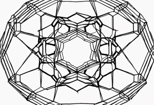 Draw twelve black and white adjacent hexagons connected in a single circle. tattoo idea