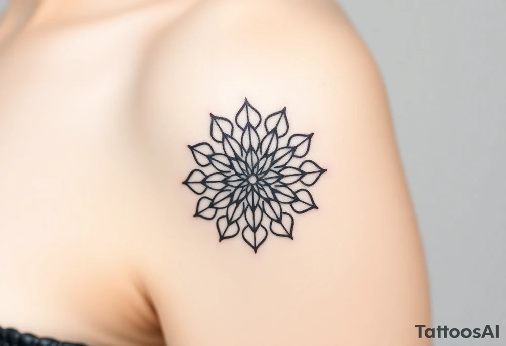 A Flower of Life pattern with delicate dot work shading, creating depth and dimension tattoo idea