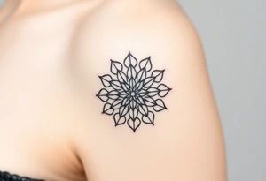 A Flower of Life pattern with delicate dot work shading, creating depth and dimension tattoo idea