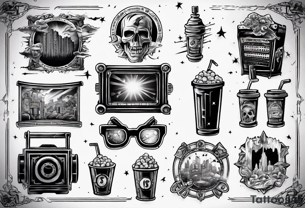 A cinema screen tattoo idea