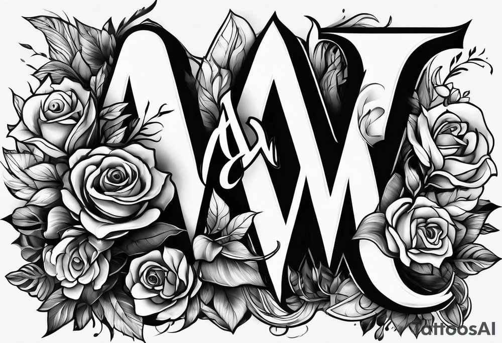 the letters A W R tattoo idea