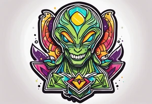 zig zag rolling paper logo as an alien tattoo idea