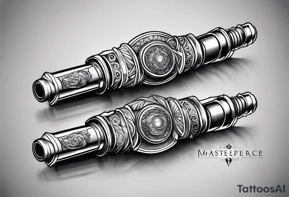 Two lightsaber hilts crossed tattoo idea