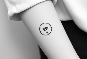 Line tattoo with play symbol, pause symbol, stop symbol, rewind symbol, mental health awareness tattoo idea