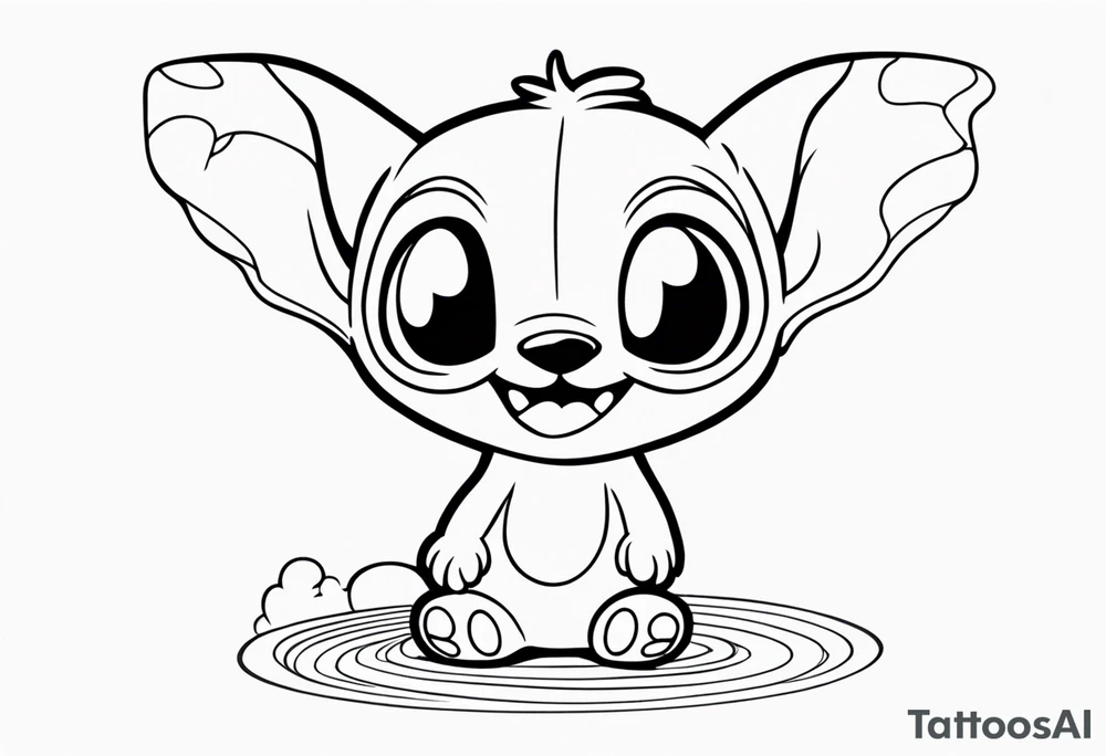 outline of the character scrump from lilo and stitch tattoo idea