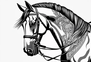 Horse portrait no shading tattoo idea