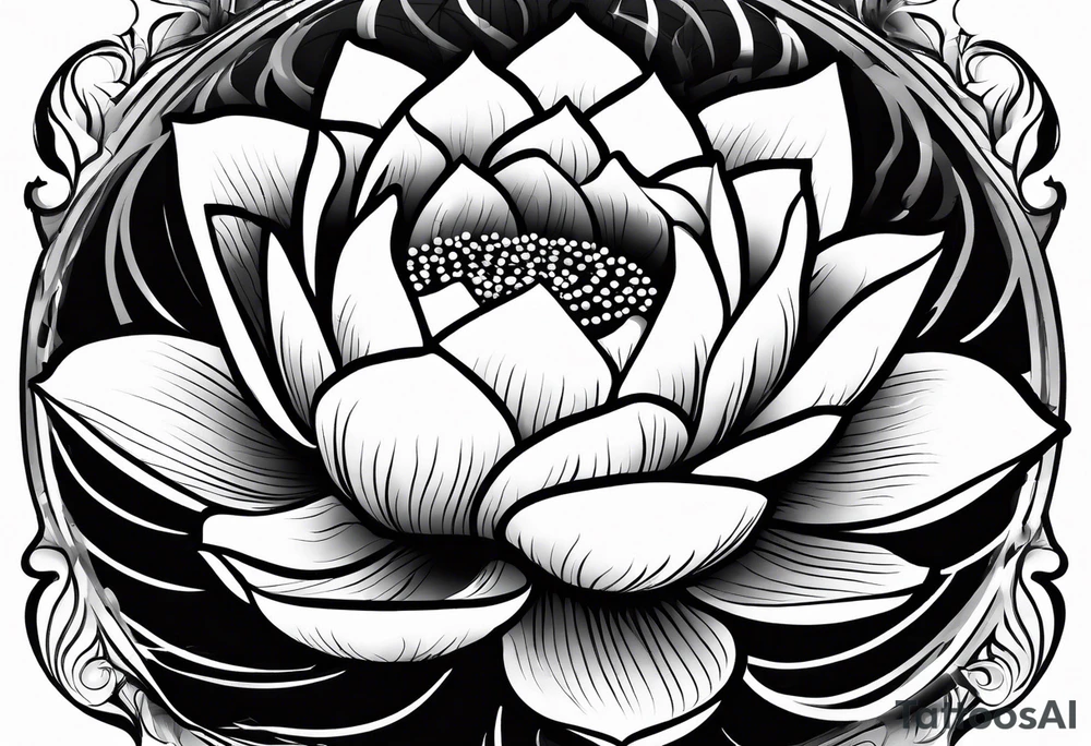 Lotus flower on water tattoo idea