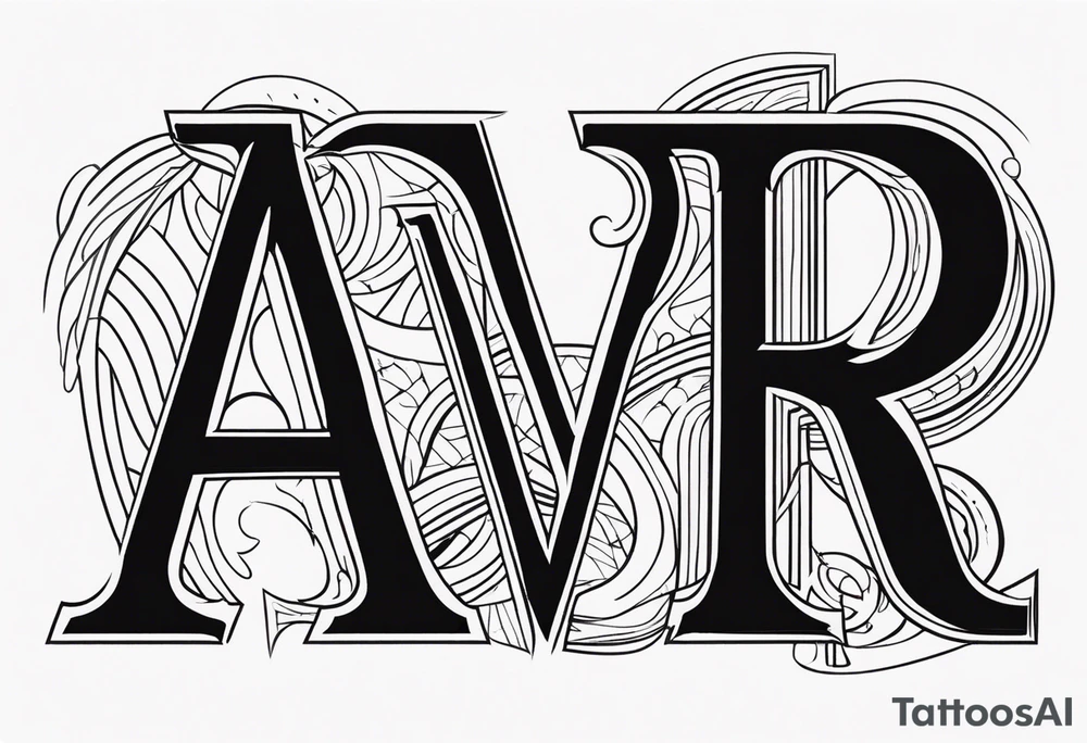 the letters A and R tattoo idea