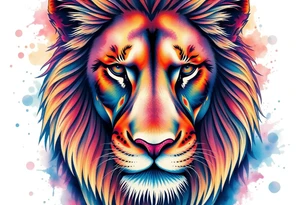 powerful majestic lion, close-up tattoo idea