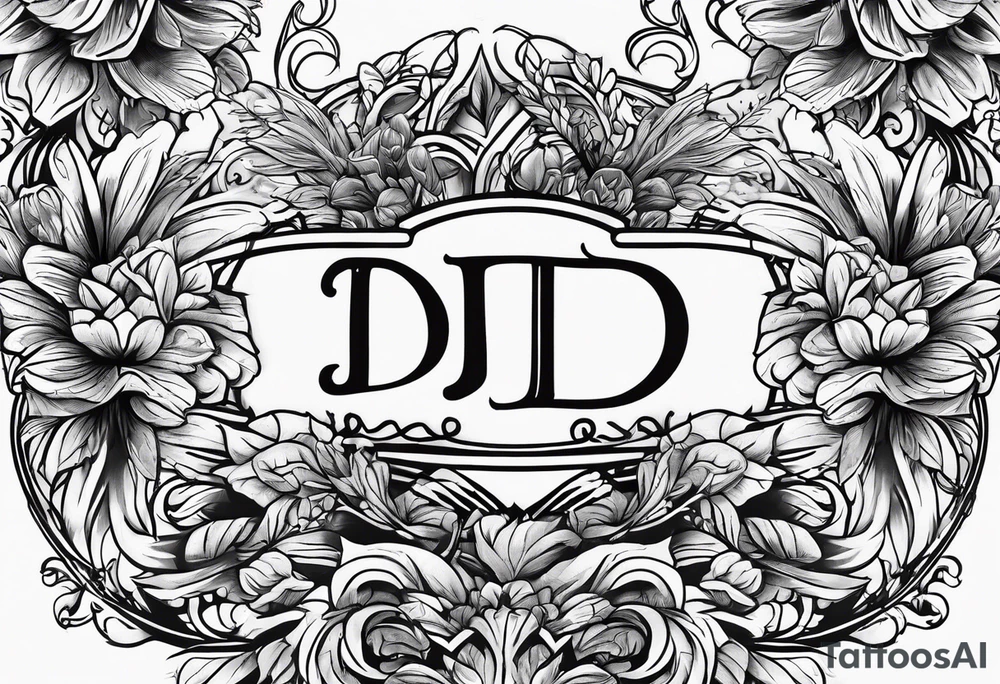 initials of best friends JD DD JN AM NR MS LG tattoo idea