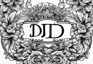 initials of best friends JD DD JN AM NR MS LG tattoo idea