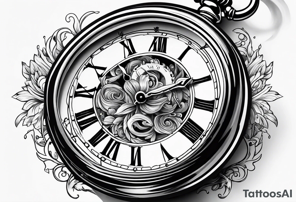 simple 
pocket watch tattoo drawing for men tattoo idea