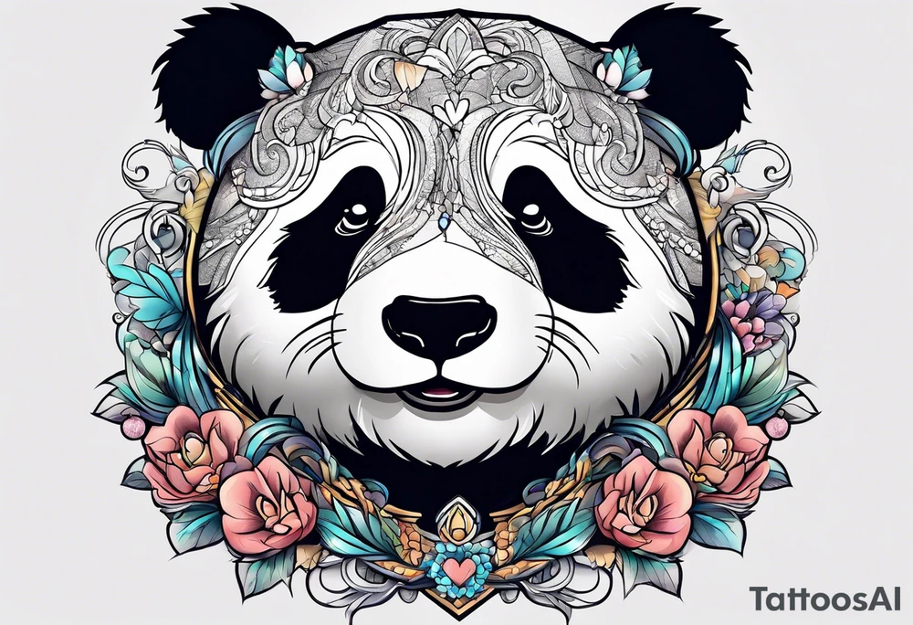 a fat cute panda tattoo idea