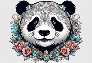 a fat cute panda tattoo idea