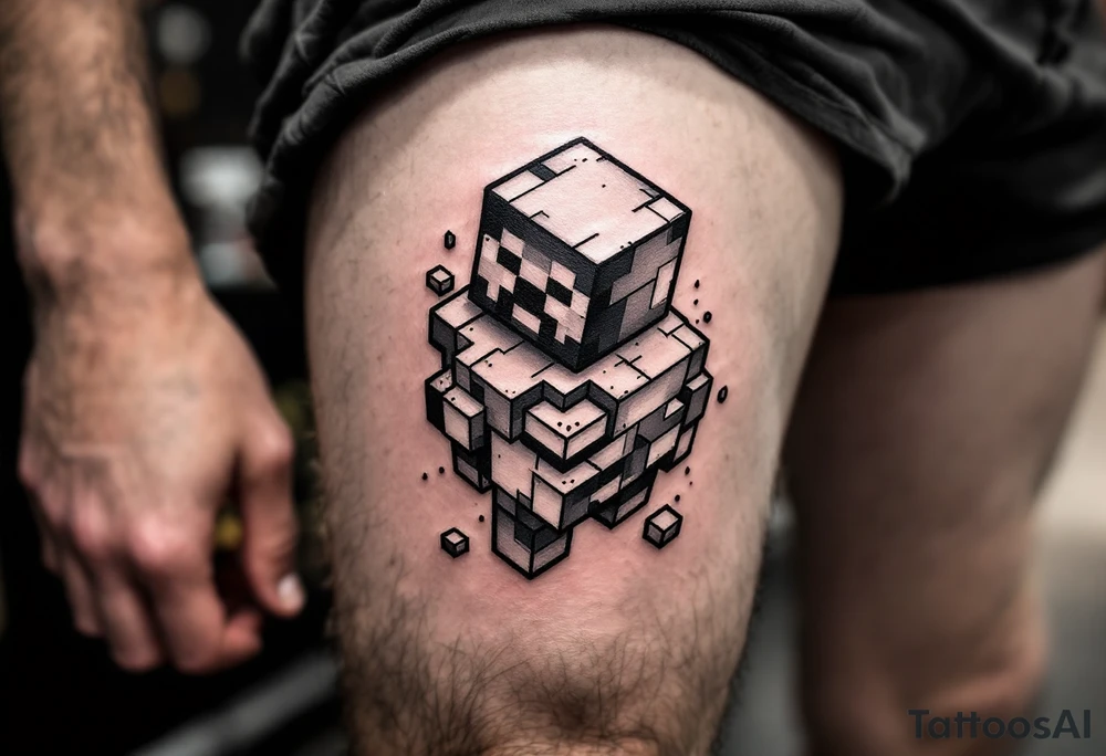 small Minecraft tattoo tattoo idea