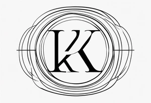 Clean, thin lines forming a monogram. The "K" and "I" tattoo idea