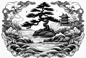 Bonsai tree and samurai tattoo idea
