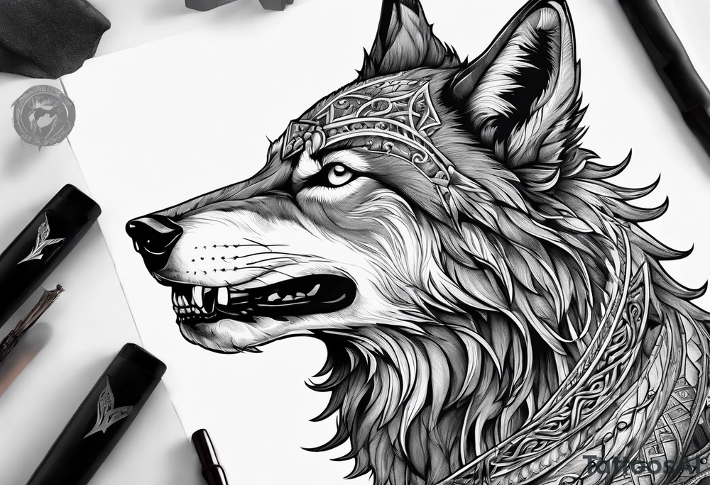 a wolf revealing its skull inspired by elden ring tattoo idea