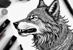 a wolf revealing its skull inspired by elden ring tattoo idea