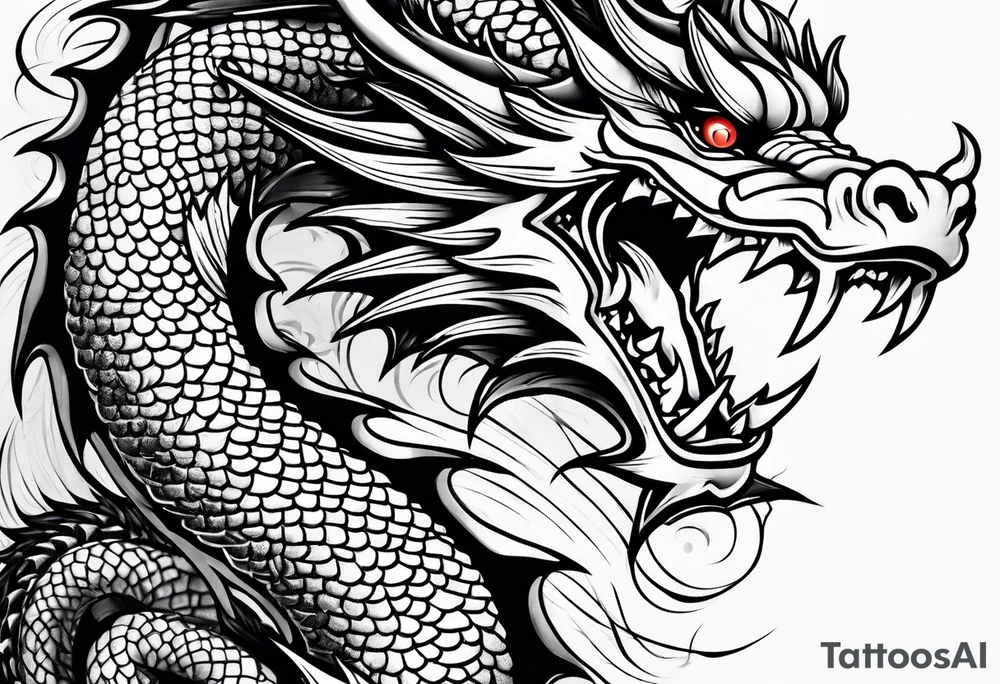 Japonese sleeve with dragon tattoo idea